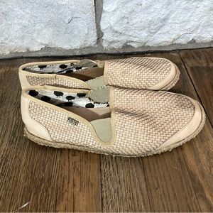 Hikis Beige Woven Slip-On Shoes